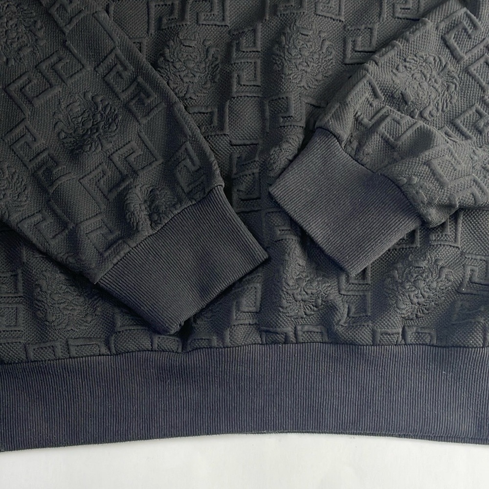 Makobi M4232 Bianchi Jacquard Crewneck Sweatshirt Size 3XL Black Embossed Print - Picture 10 of 14